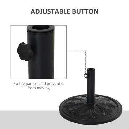 13kg Round Parasol Base Sun Umbrella Weight Stand Holder Patio Outdoor Garden Black