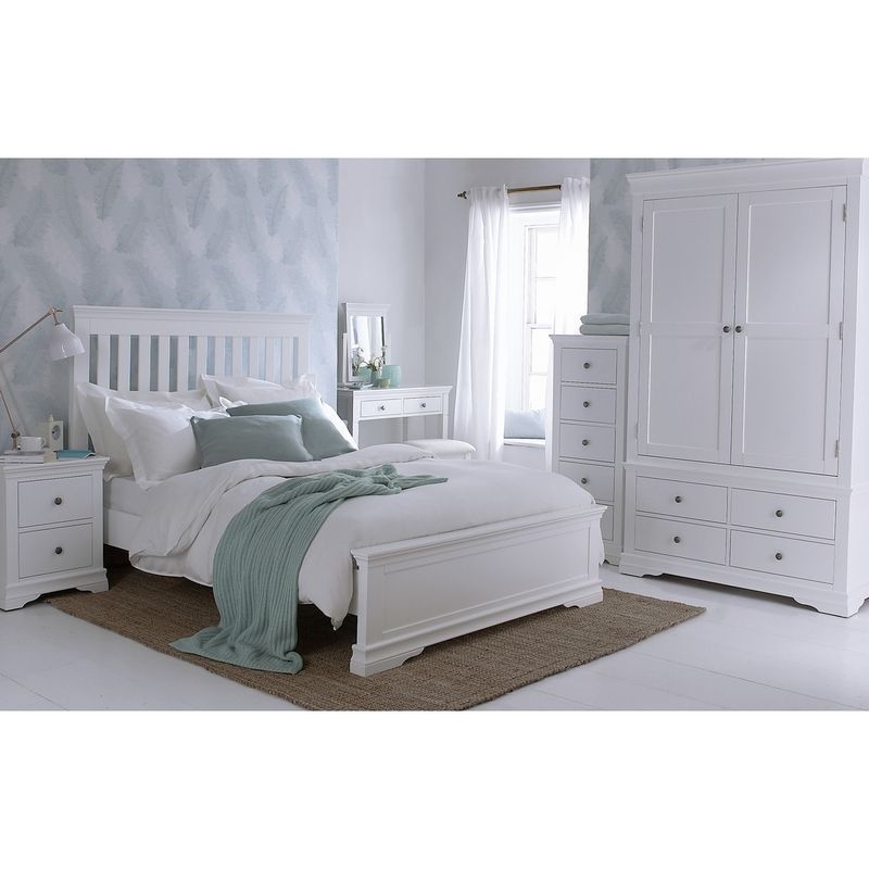 Anglian Furniture Swafield Double Bed White & Pine