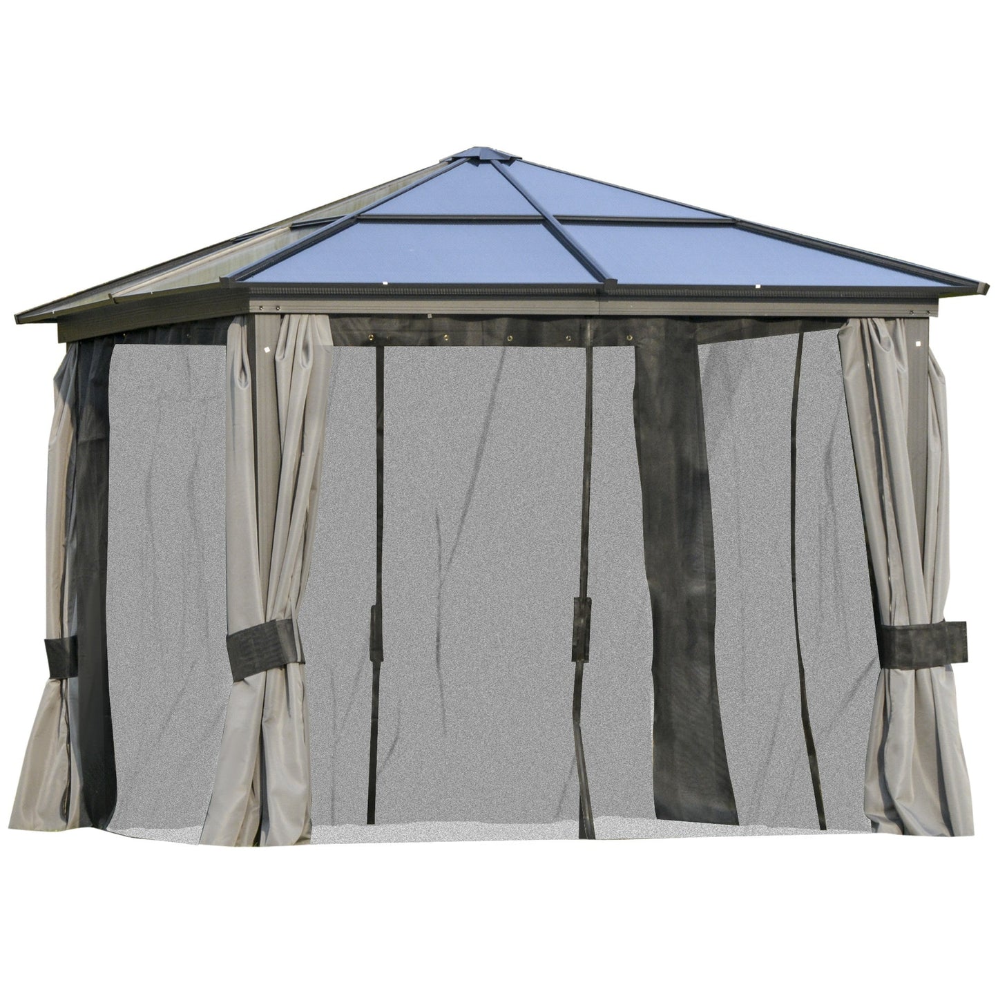 Outsunny 3 x 3M Hardtop Gazebo with UV Resistant Polycarbonate Roof & Aluminium Frame