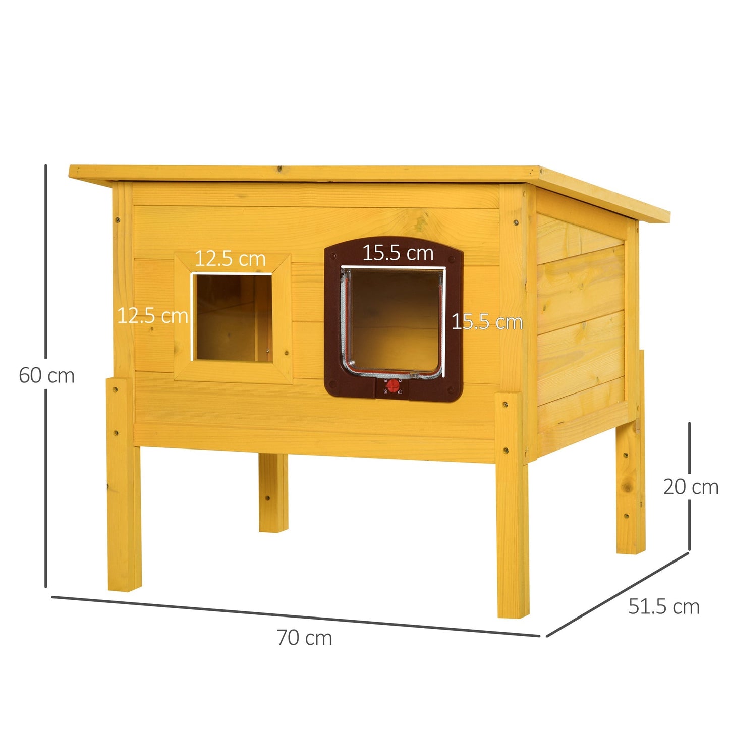 PawHut 70L×51.5W×60H cm Wooden Pet House