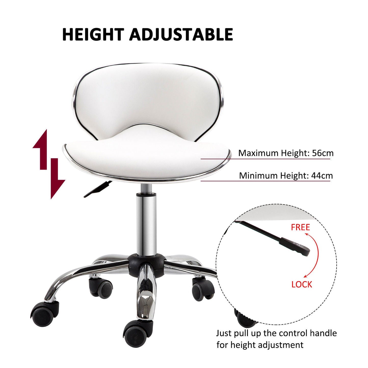 Adjustable Rolling Swivel Beauty Salon Chair