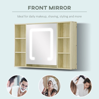 kleankin LED Bathroom Mirror Cabinet