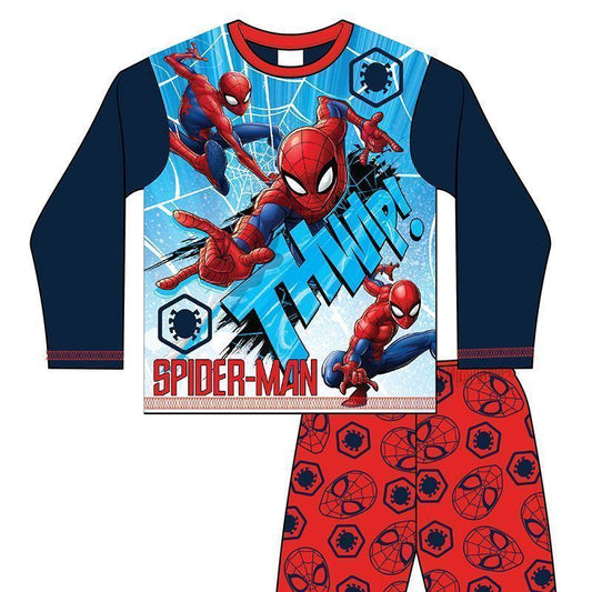 Marvel Boys Spiderman Pyjama Set Blue And Red - Age 2-3