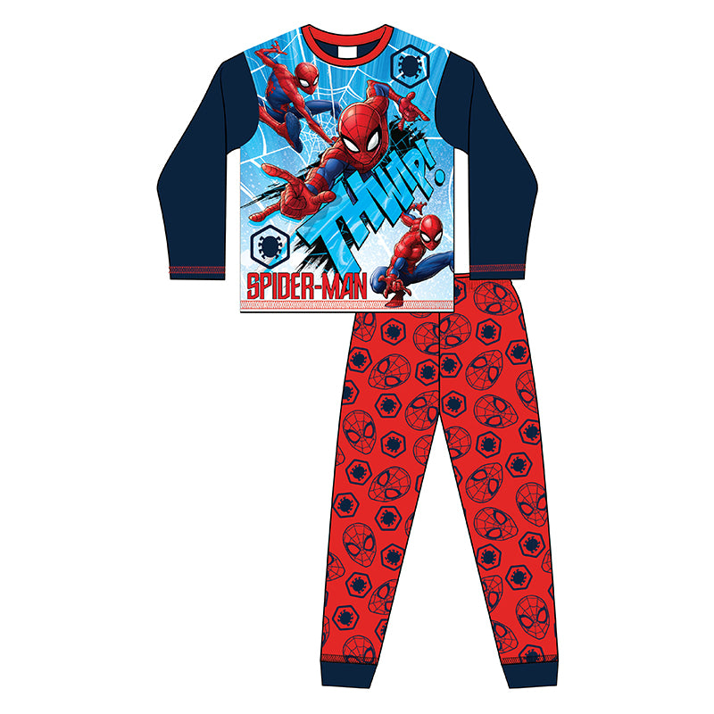 Marvel Boys Spiderman Pyjama Set Blue And Red - Age 3-4