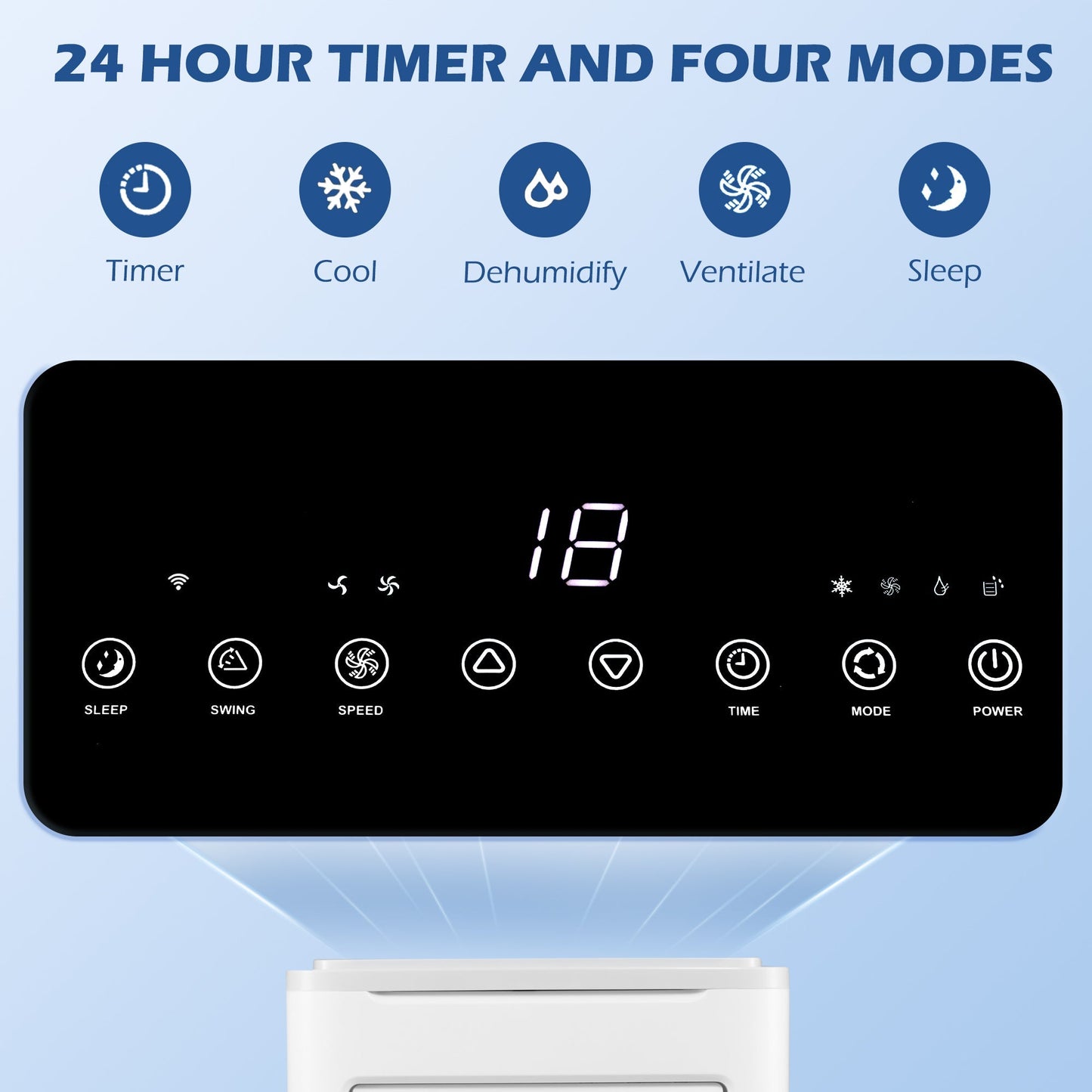 A Rated WiFi 9,000 BTU Portable Dehumindifier With Remote & 24 Hour Timer