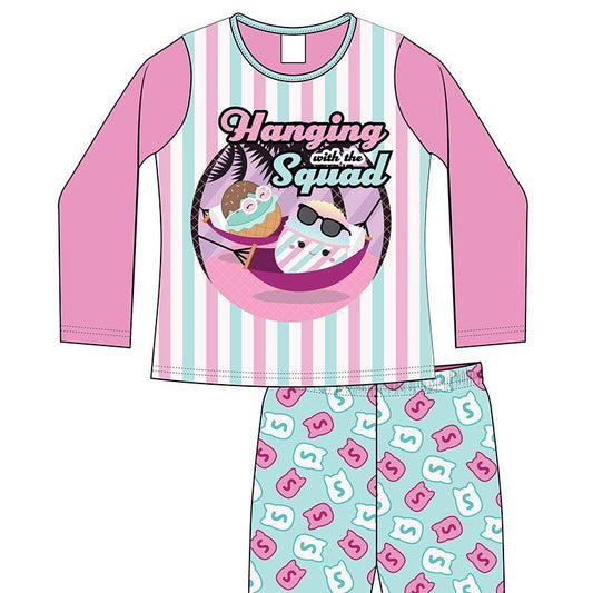 Squishmallows Girls Squishmallows Pyjama Set Pink And Blue - Age 5-6