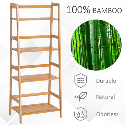 Homcom Four-Tier Bamboo Shelving Unit