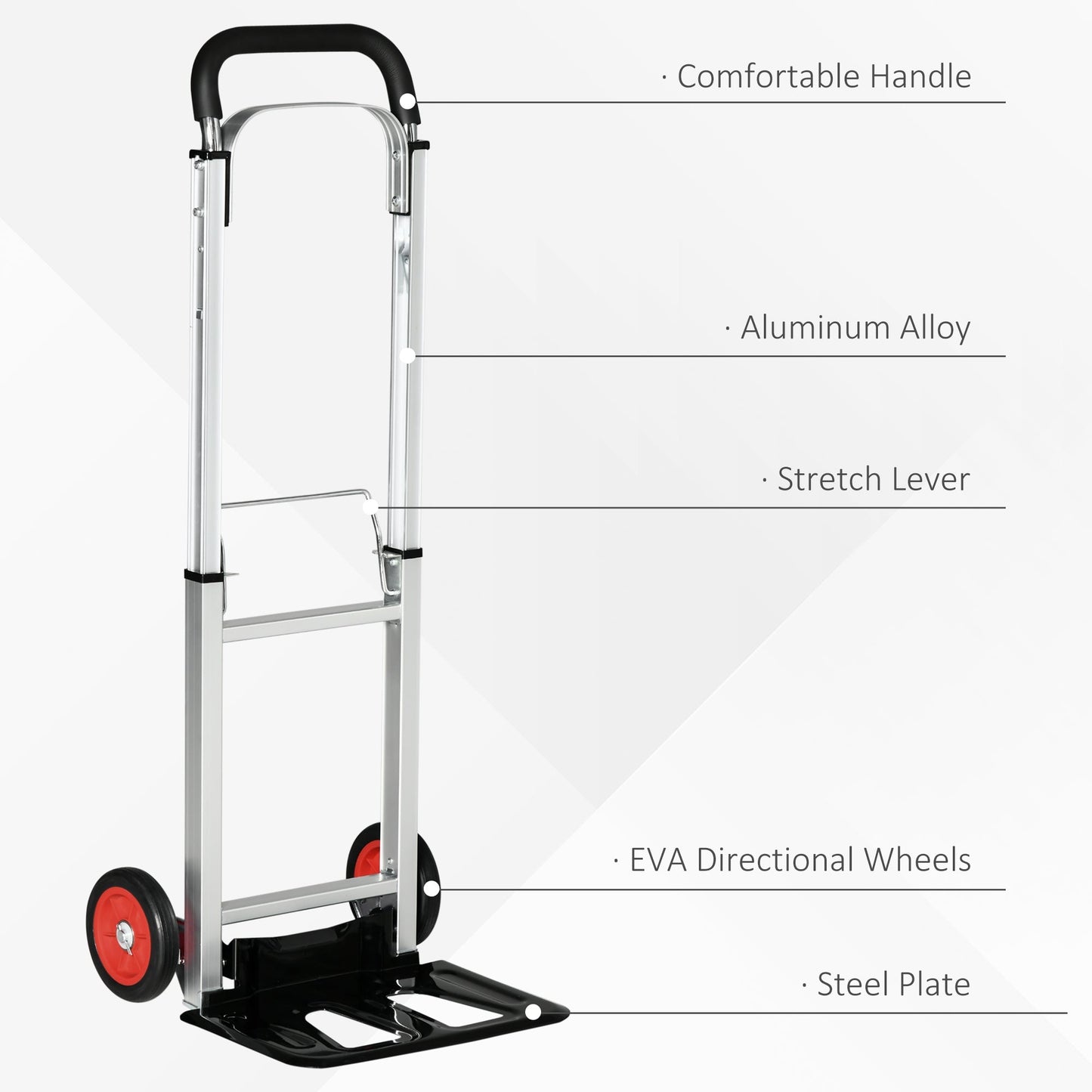 DURHAND Folding Sack Truck with Telescoping Handles