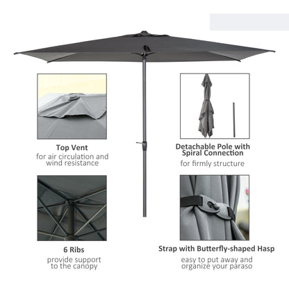 Outsunny 3 X 2M Garden Parasol Umbrella