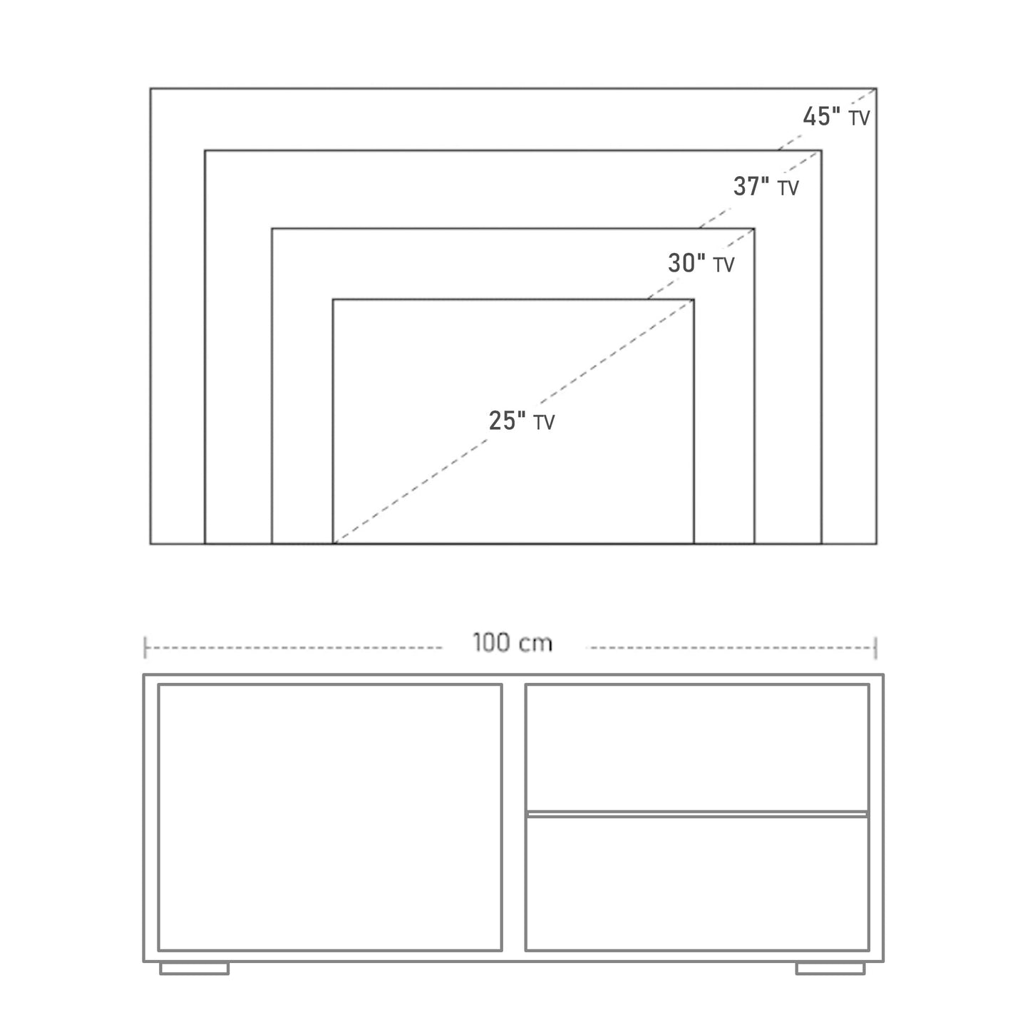 High Gloss Boxy TV Cabinet