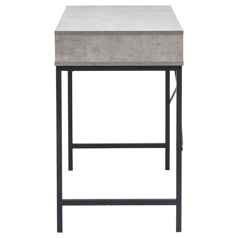 GFW Telford Console Table Metal & Wood Grey 1 Shelf 1 Drawer