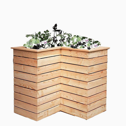 Garden Planter Larch L-Shaped Tina by Shire - 1m