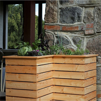 Garden Planter Larch L-Shaped Tina by Shire - 1m