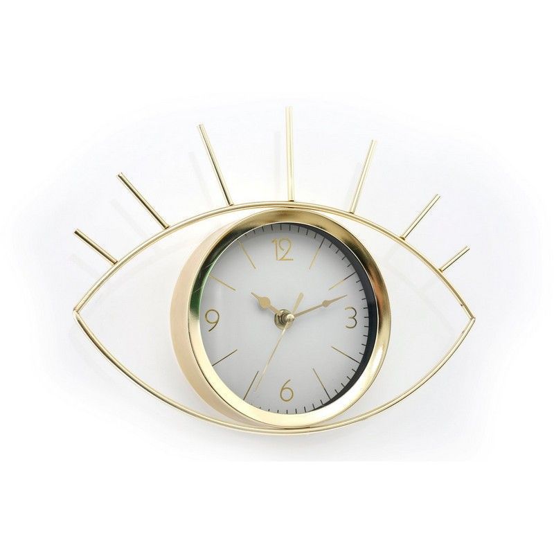 Scarthingwell Eye Clock Metal Gold Wall Mounted Battery Powered - 30cm