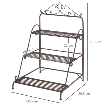 3 Tier Stair Style Metal Plant Stand