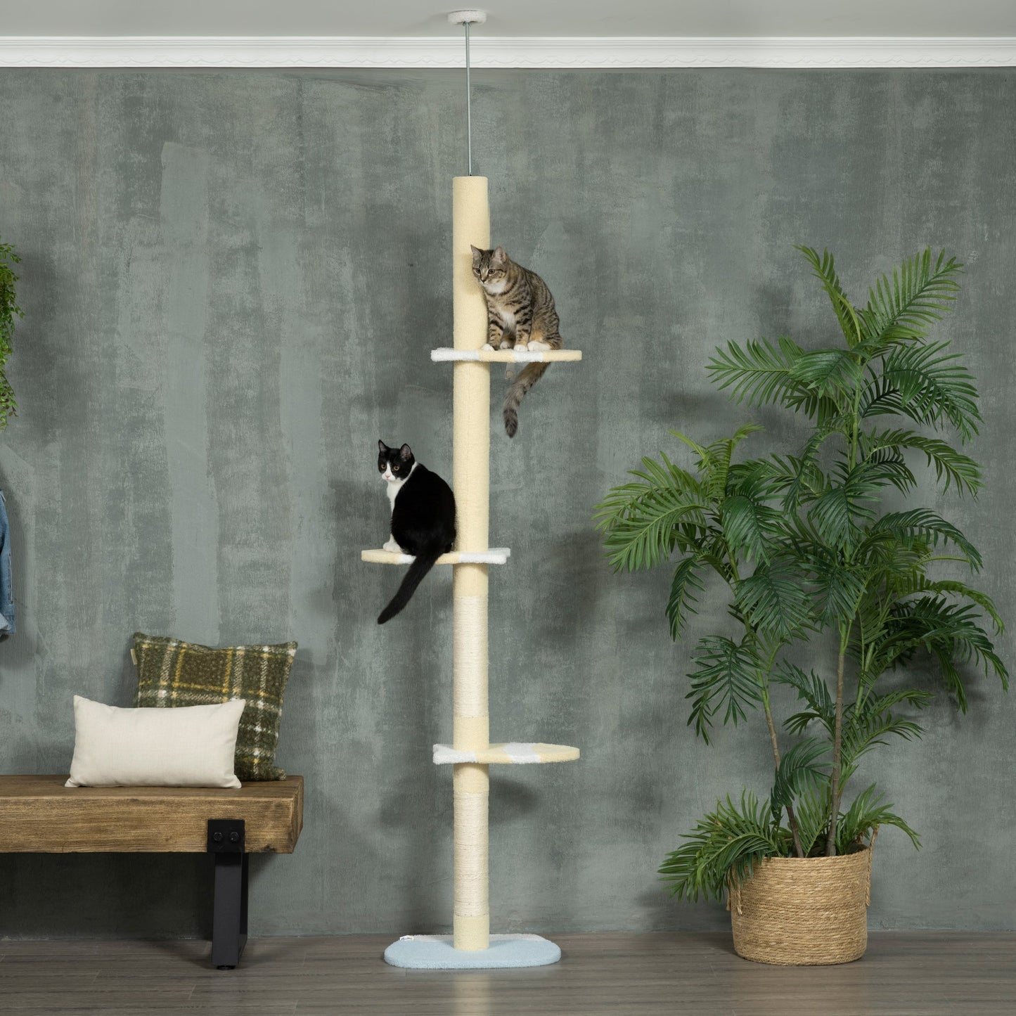 PawHut 260cm Floor to Ceiling Cat Tree