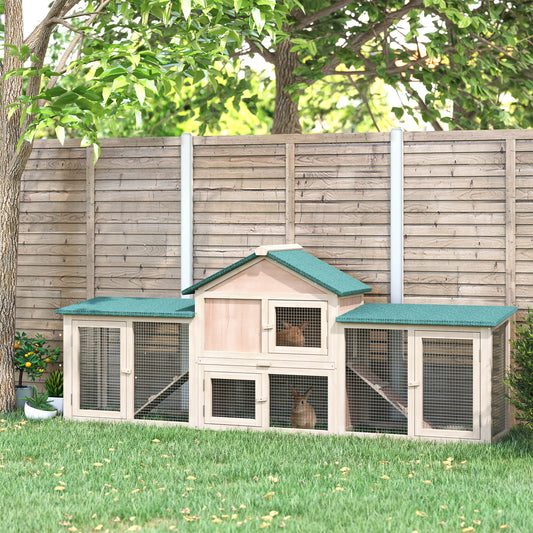 PawHut Deluxe Rabbit Hutch Outdoor