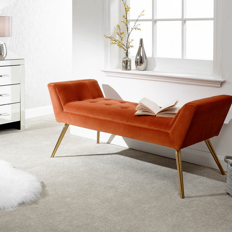 GFW Turin Window Seat Metal & Fabric Orange