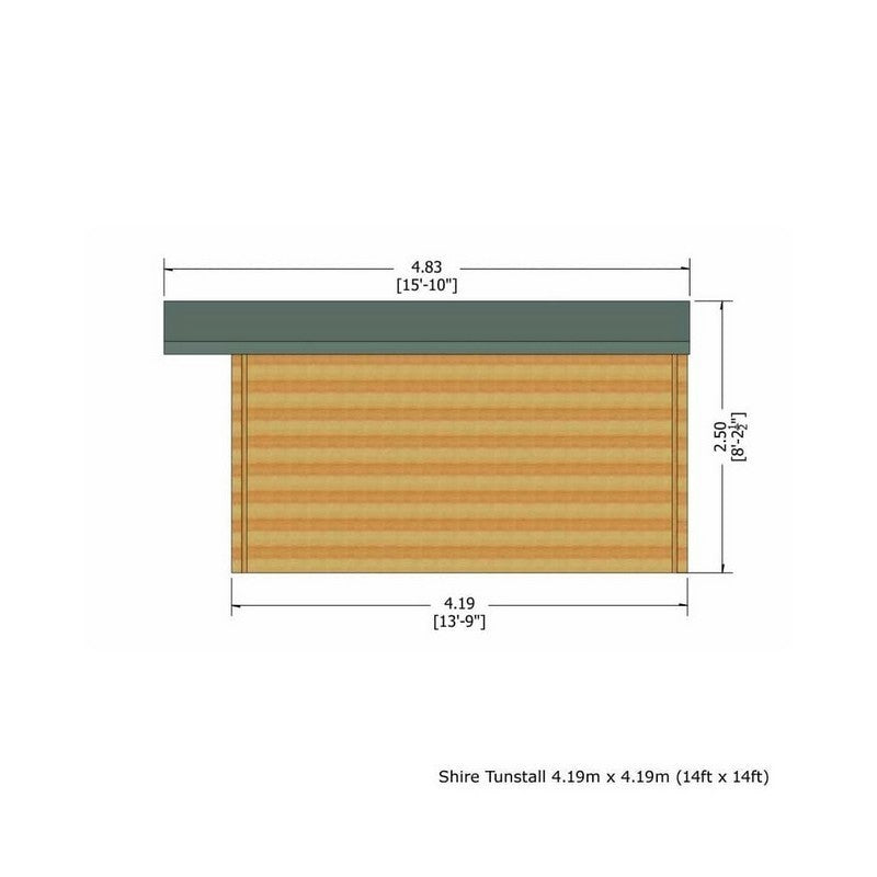 Shire Shire Tunstall 13' 8" x 13' 8" Apex Log Cabin - Premium 70mm Cladding Tongue & Groove