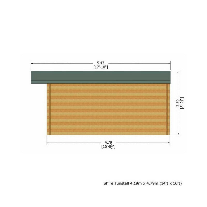 Shire Shire Tunstall 13' 8" x 15' 8" Apex Log Cabin - Premium 70mm Cladding Tongue & Groove