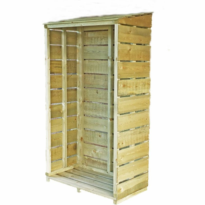 Shire Shire Tall Wall 2' 10" x 1' 6" Pent Log Store - Premium Pressure Treated Shiplap