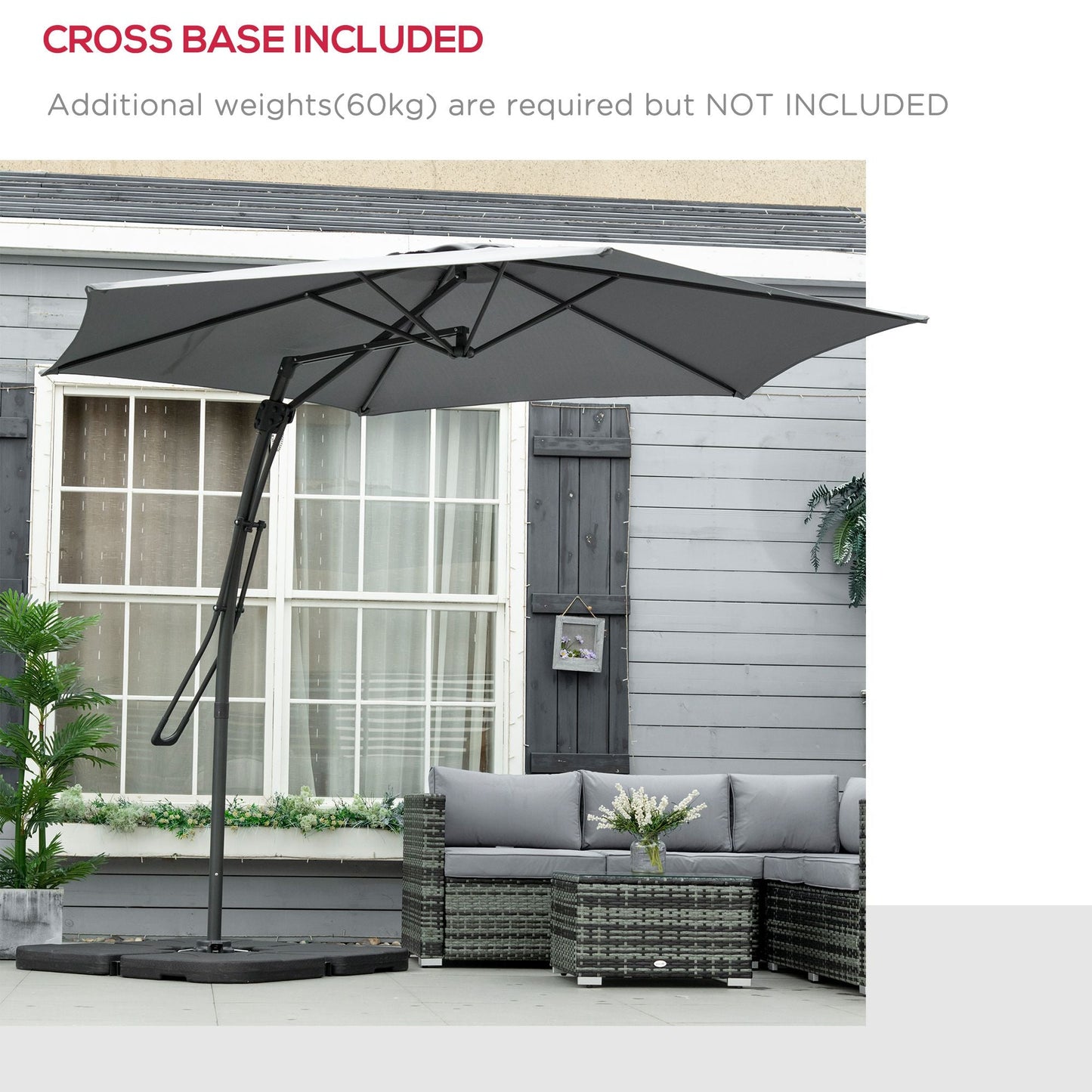 3m Cantilever Parasol with Easy Lever