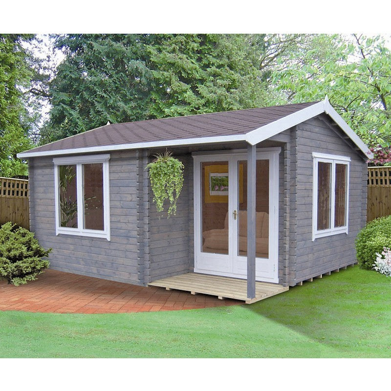 Shire Shire Wykenham 7' 10" x 11' 9" Reverse Offset Apex Log Cabin - Premium 70mm Cladding Tongue & Groove