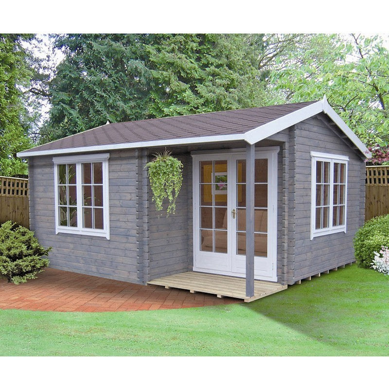 Shire Shire Wykenham 7' 10" x 11' 9" Reverse Offset Apex Log Cabin - Premium 70mm Cladding Tongue & Groove