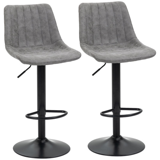 Adjustable Bar Stools Set of 2 Counter Height Barstools Dining Chairs 360° Swivel with Footrest for Home Pub