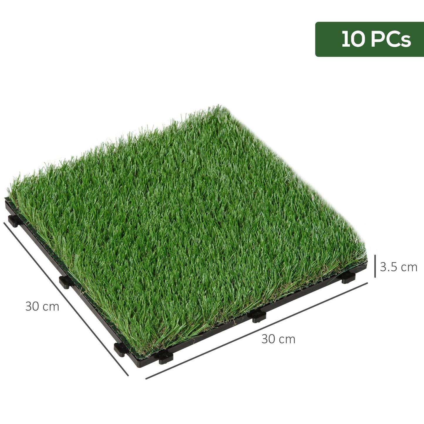 30 x 30cm Artificial Grass Turf with 25mm Pile Height Non-toxic Roll Grass Carpet Fake Grass Mat with Drainage Holes UV resistance for Indoor