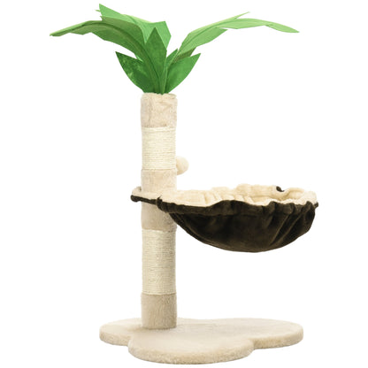 PawHut 68cm Palm Tree Shaped Cat Tree w/ Hammock