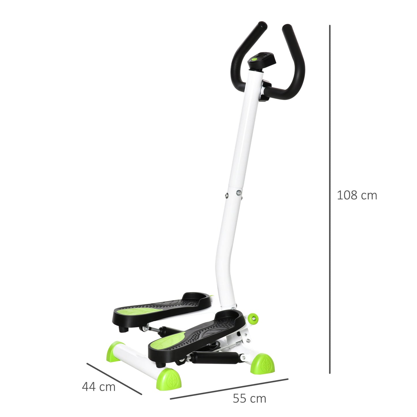 Adjustable Stepper Aerobic Exercise Machine with LCD Screen & Handlebars