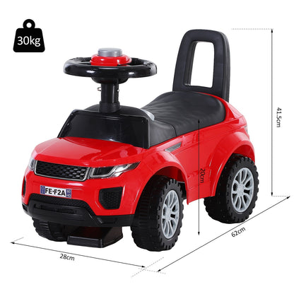 3-in-1 Ride On Car Foot To Floor Slider Toddler w/ Horn Steering Wheel NO POWER Manual Under Seat Storage Safe Design for 1-3 Year Old Red