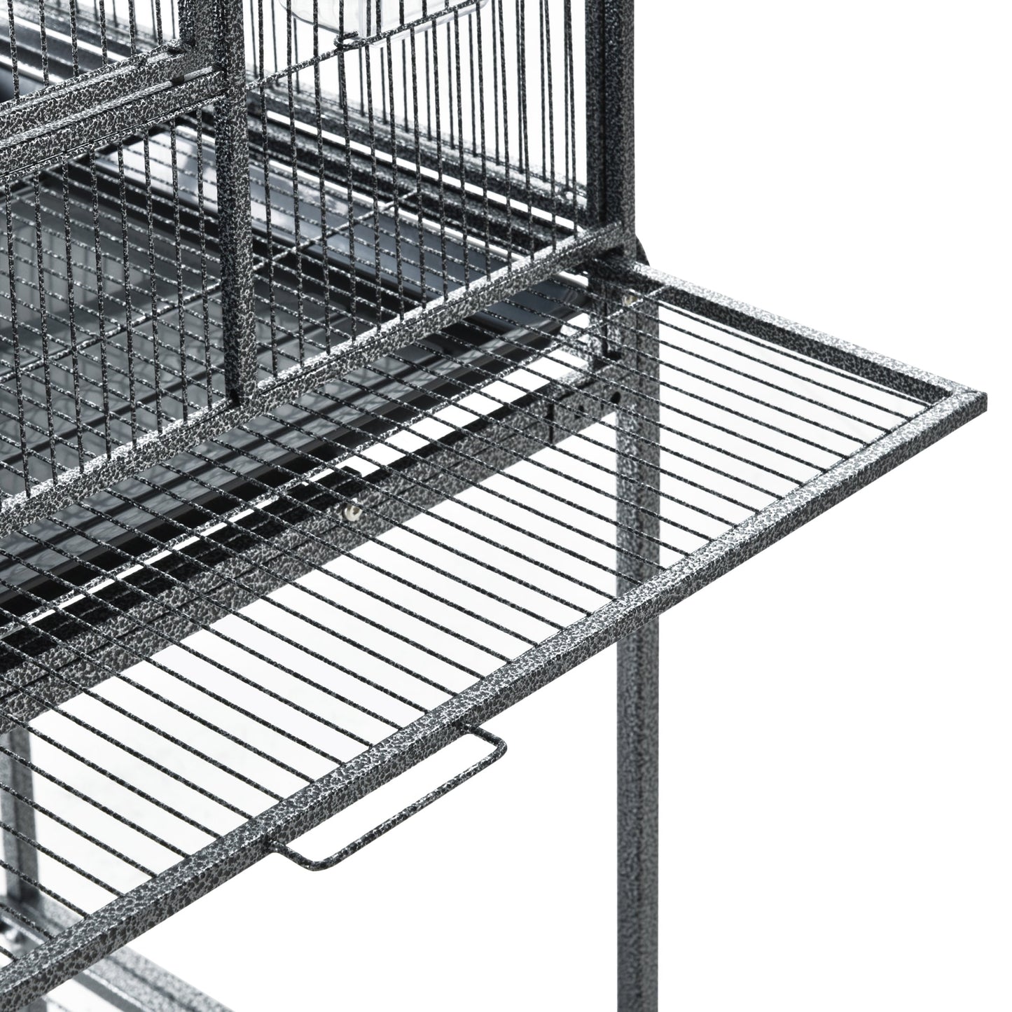 Grille 162cm Bird Cage Wheeled Grey & Black by Pawhut