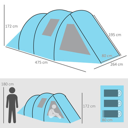 3-4 Man Tunnel Tent