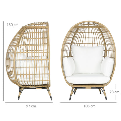 Outsunny PE Rattan Outdoor Egg Chair