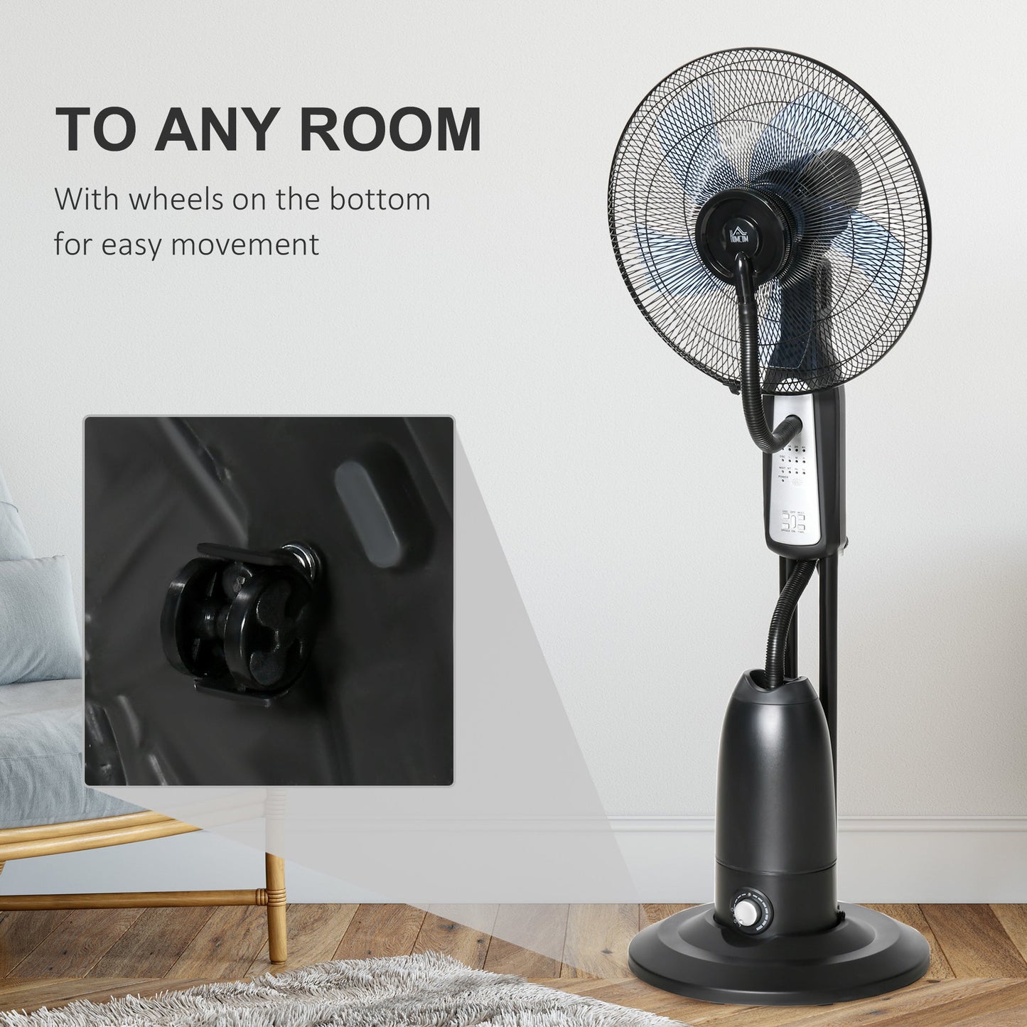 Homcom 2.8 Litre Water Mist Fan With Remote