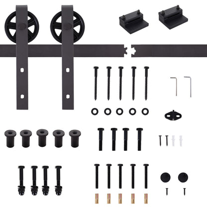 6ft Modern Single Sliding Barn Door Track Kit Set Closet Hardware for Single Wooden Door