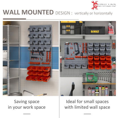 DURHAND PP Wall Mounted Tools & Hardware Storage Unit w/ Containers