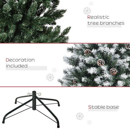 Homcom 5 Foot Artificial Christmas Tree with Pine Cones