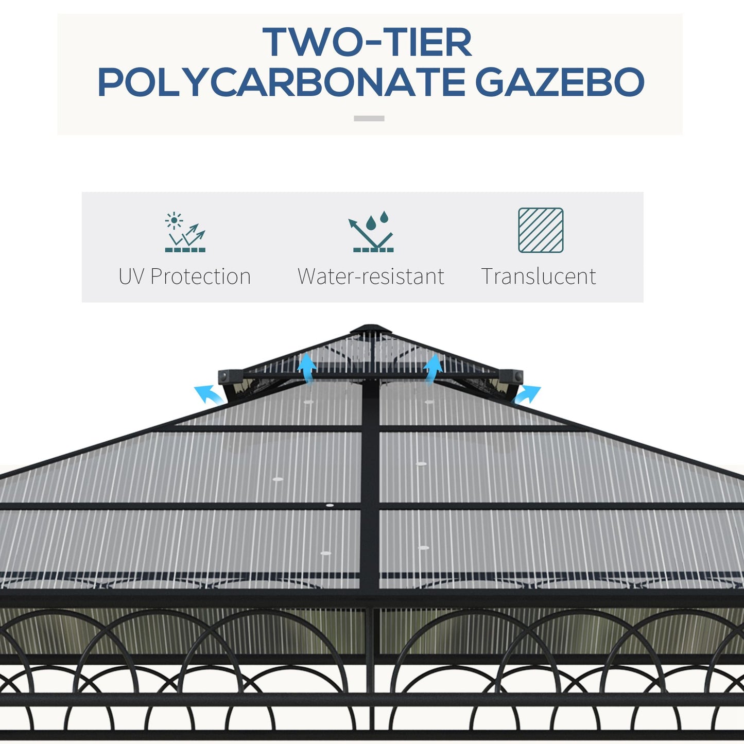 3 x 3 M Outdoor Polycarbonate Gazebo