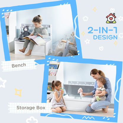 ZONEKIZ 2-IN-1 Wooden Toy Box