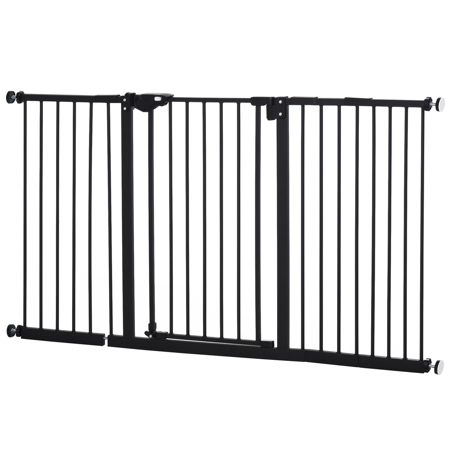 PawHut Pet Safety Gate Retractable Divider Home w/ 3 Extensions and Adjustable Screws