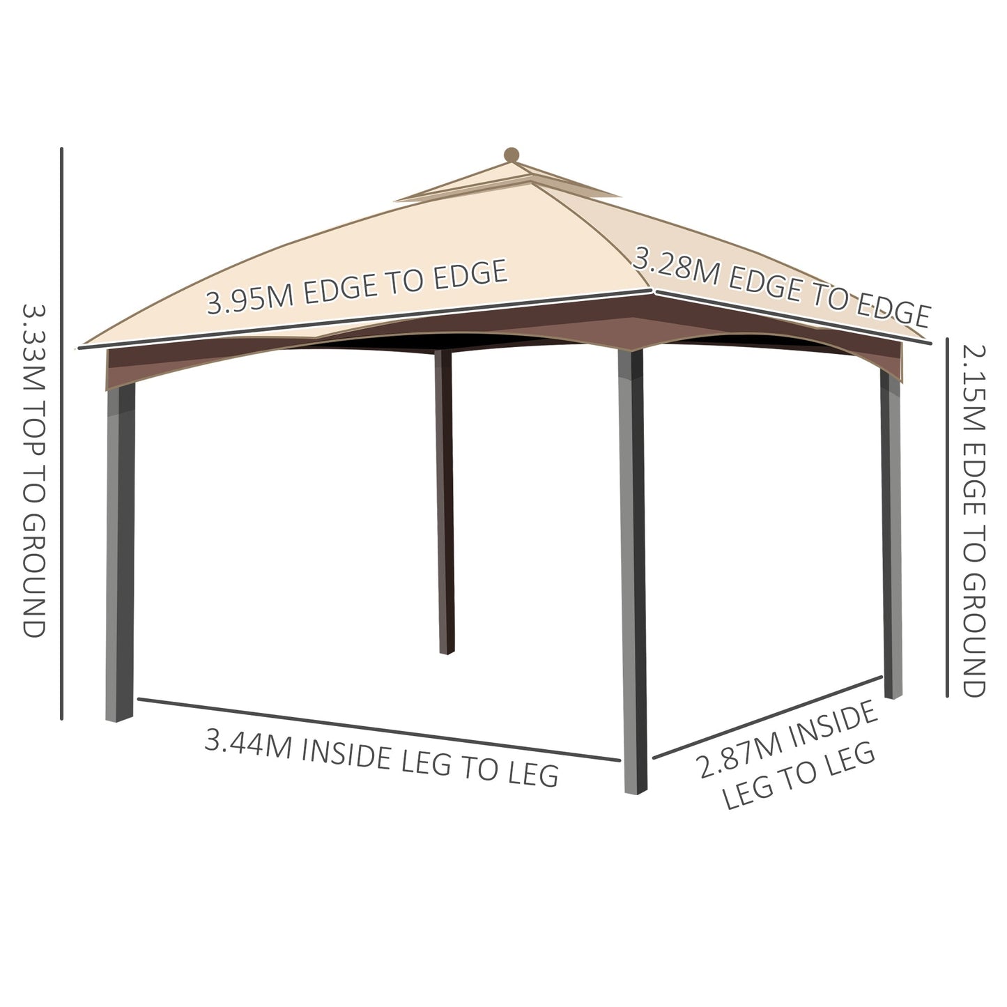 4 x 3M Patio Metal Gazebo