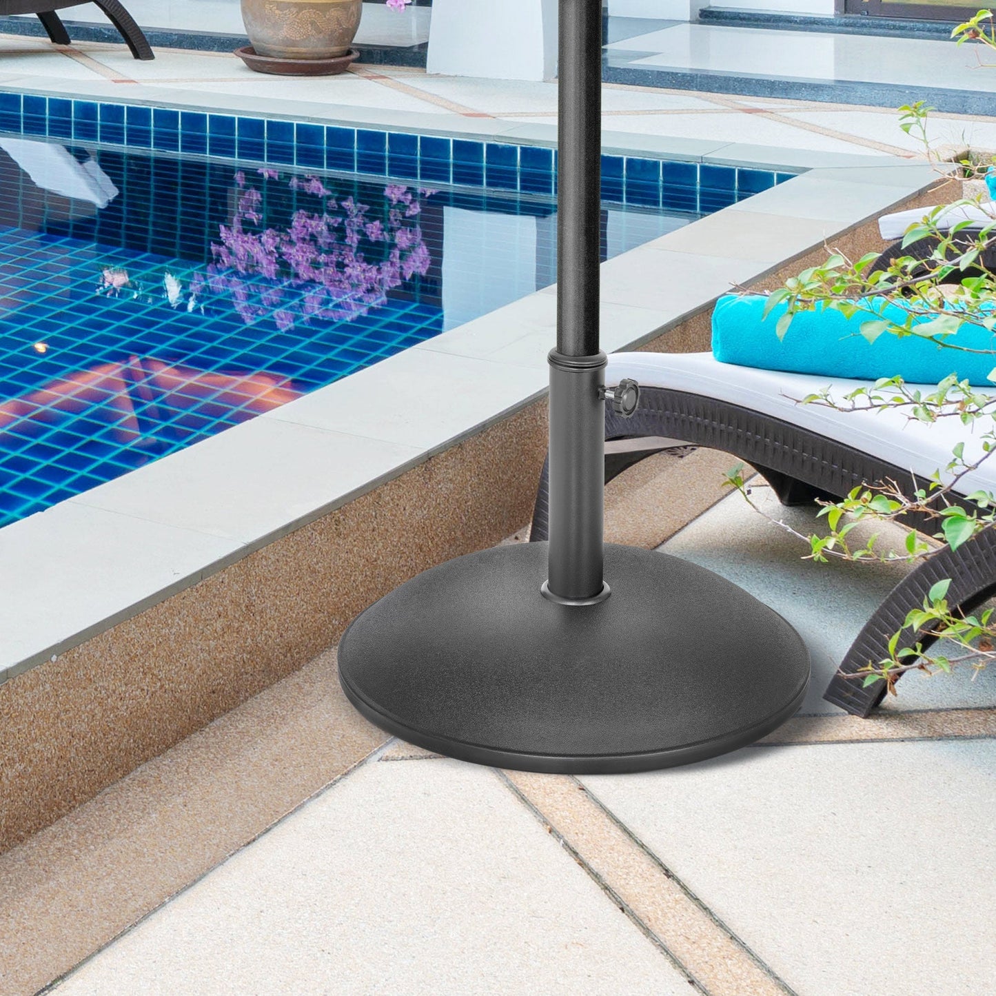 Heavy Duty Cement Parasol Umbrella Base 20kg Patio Stand Garden Outdoor Shade Holder Round