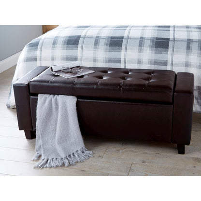 GFW Verona Large Ottoman Faux Leather Brown 1 Door