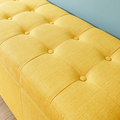 Verona Bench Wood & Fabric Yellow