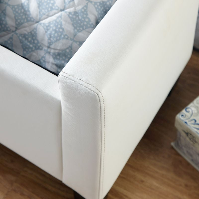 GFW Verona Large Ottoman Faux Leather White 1 Door