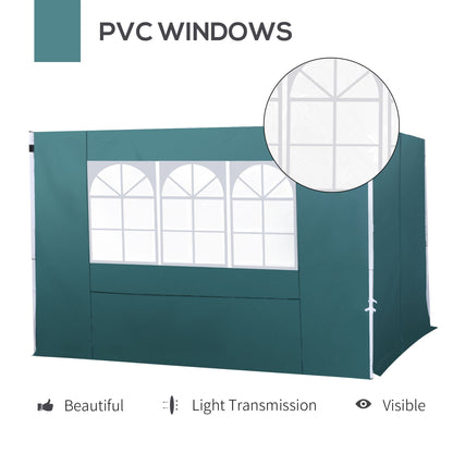 3 Meters Gazebo Replaceable Exchangeable Side Panel Wall Panels Walls With Window 3 colours Green