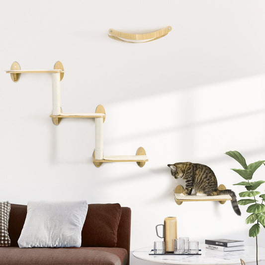 PawHut 3-Piece Wall Mounted Cats Shelves